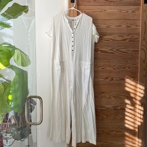 Free People white beach coverup jumpsuit